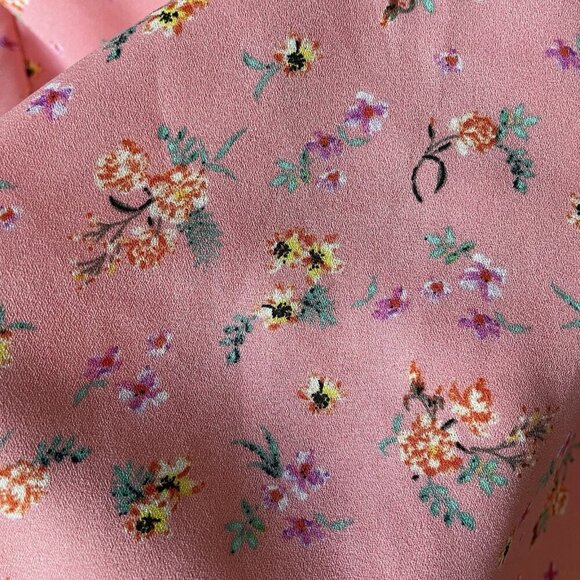 Color Me Courtney 8 Ellie Top Crop Pink Floral Tie Front Flutter Feminine Fairy - Picture 8 of 11